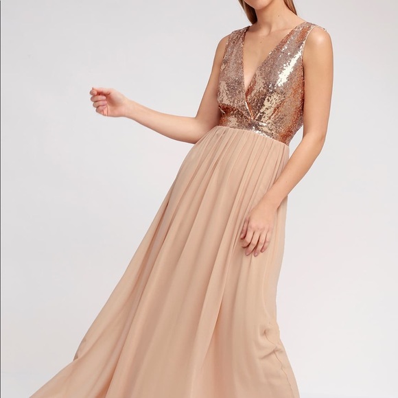 sequin top chiffon bottom dress